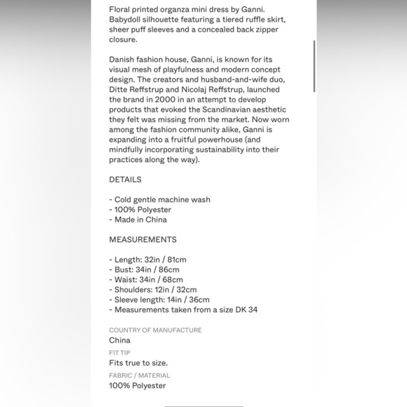 Ganni Yellow Puff Sleeve Mini Dress - Picture 7 of 7